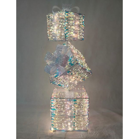 PACCHI REGALO IRRID 25X25XH76CM 600LED