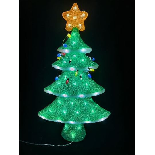 ALBERO NATALE ACRIL H66CM 80LED 20FLASH