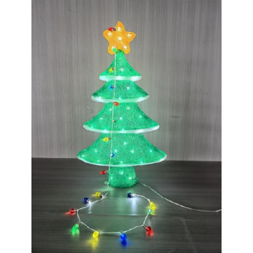 ALBERO NATALE ACRIL H66CM 80LED 20FLASH 2