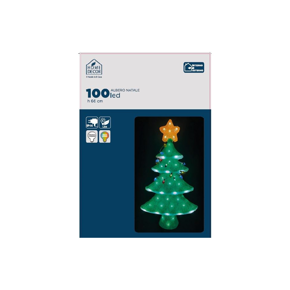 ALBERO NATALE ACRIL H66CM 80LED 20FLASH