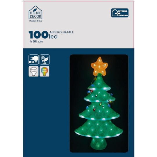 ALBERO NATALE ACRIL H66CM 80LED 20FLASH
