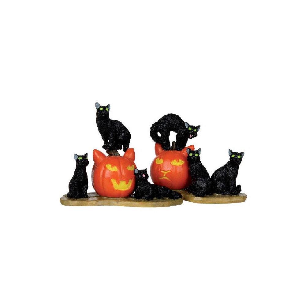 HALLOWEEN CATS,  SET OF 2