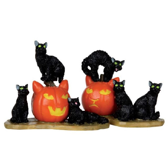 HALLOWEEN CATS,  SET OF 2