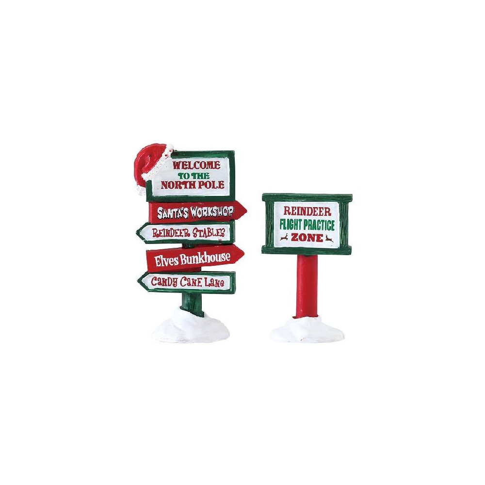 NORTH POLE SIGNS,  SET OF 2
