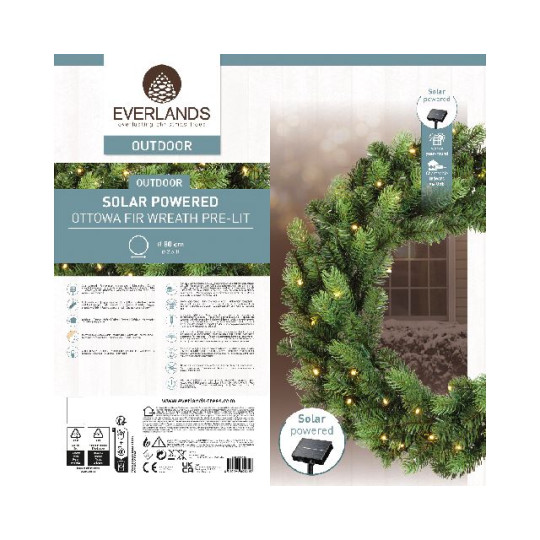 CORONA OTTAWA PE PVC D80XH10CM 80LED SOL