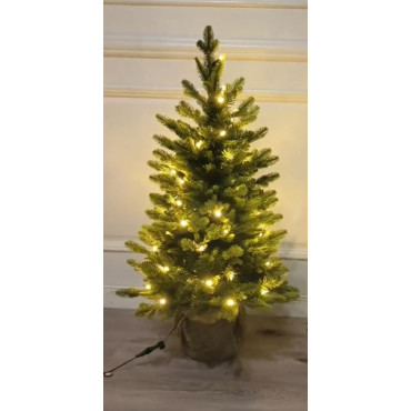 PINO IN SACCO JUTA H90CM 50LED CALDO BAT