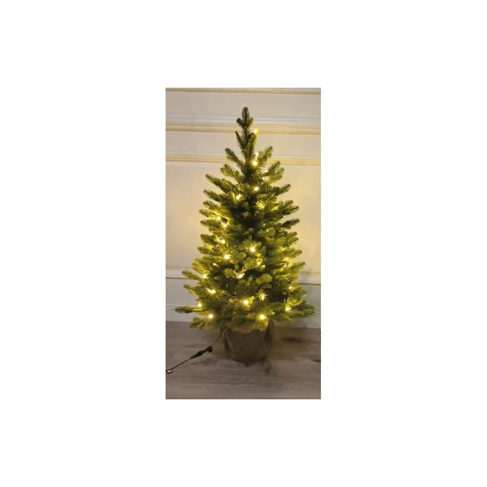 PINO IN SACCO JUTA H90CM 50LED CALDO BAT