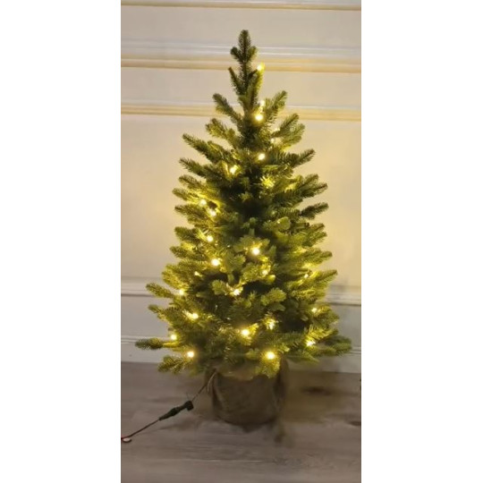 PINO IN SACCO JUTA H90CM 50LED CALDO BAT