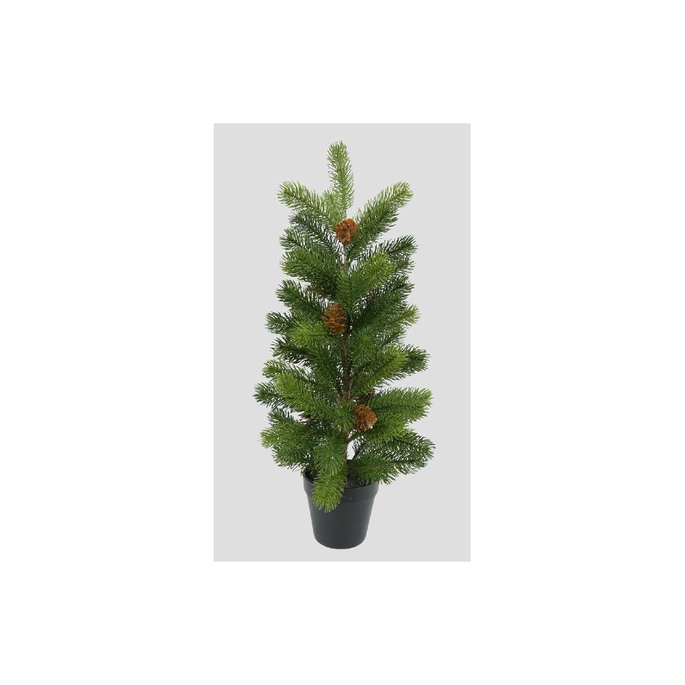 PINO IN VASO H57CM CON PIGNE VERDE