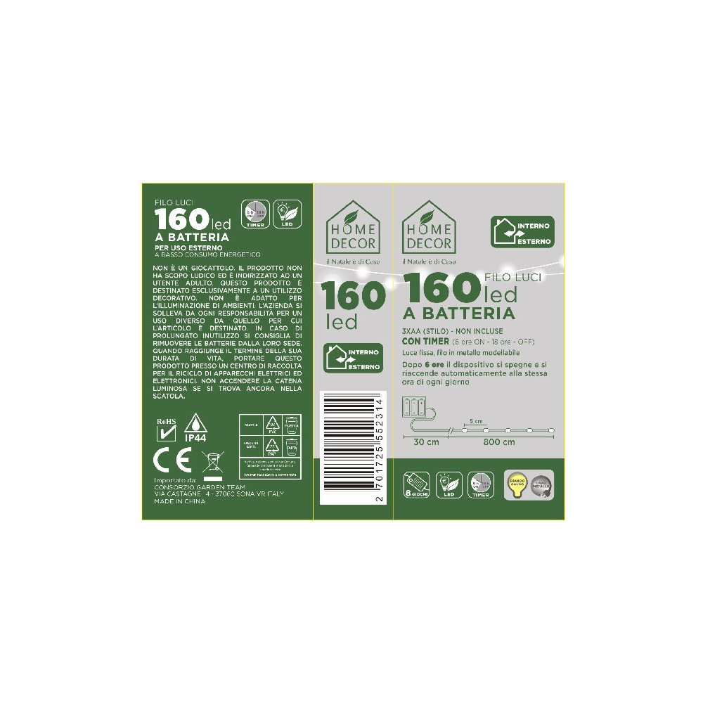 160 MICROLED BATT METAL ARG BIANCO CALDO
