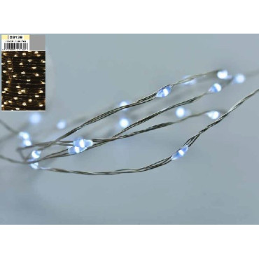 300 NANOLED BATT METAL C/TIMER BIANCO CA