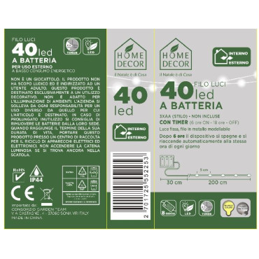 40 MICROLED BATT METAL ARG BIANCO CALDO