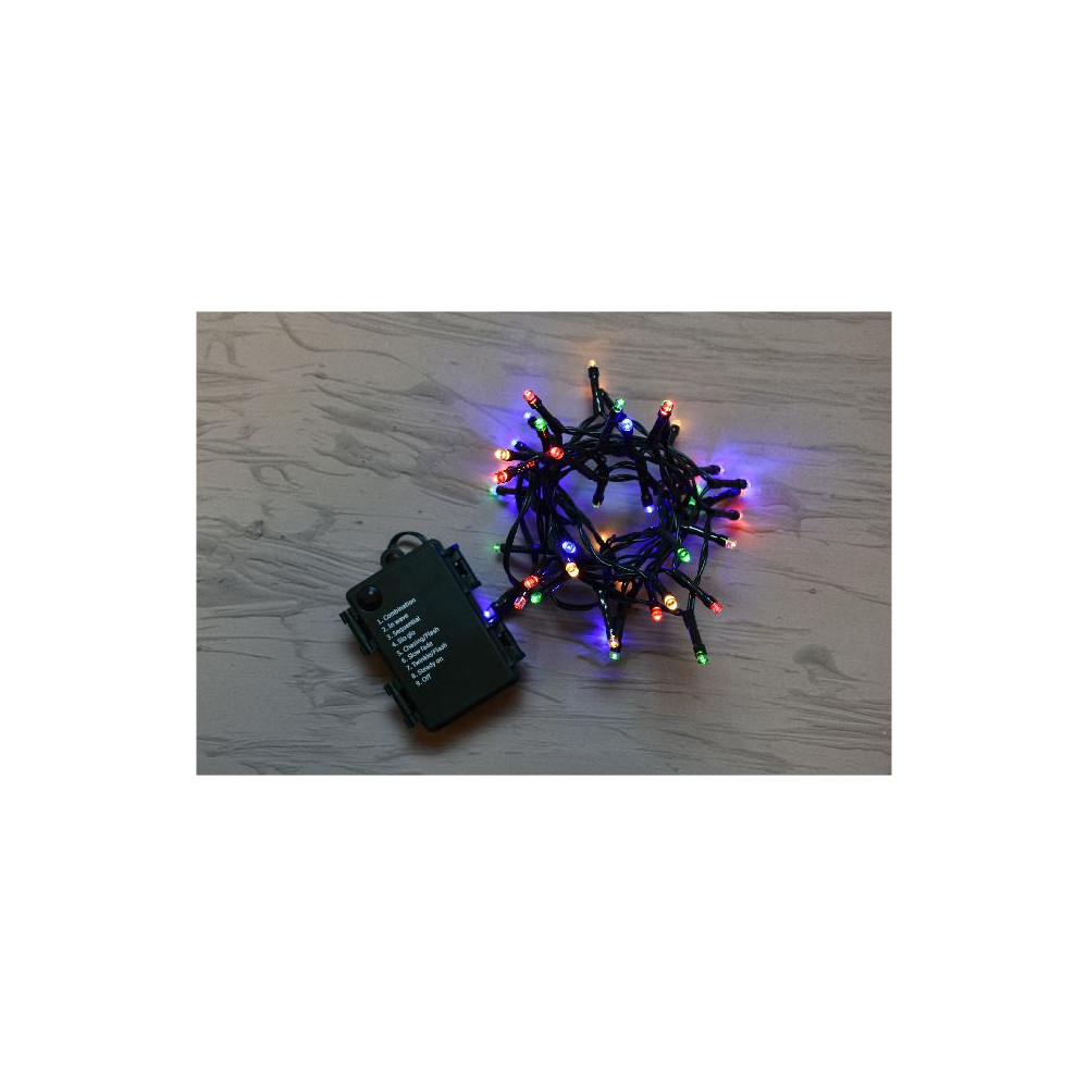 48 LED BATT TIMER C/C NERO MULTICOLOR