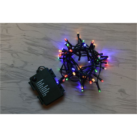 48 LED BATT TIMER C/C NERO MULTICOLOR