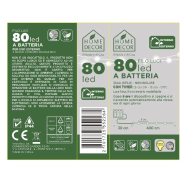 80 MICROLED BATT METAL ARG BIANCO CALDO
