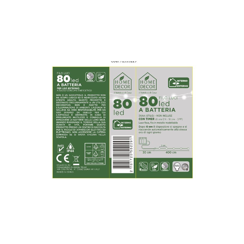 80 MICROLED BATT METAL ARG BIANCO GHIACC