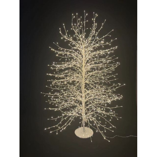ALBERO BIANCO 150CM 1500LED CALDO C/FLAS