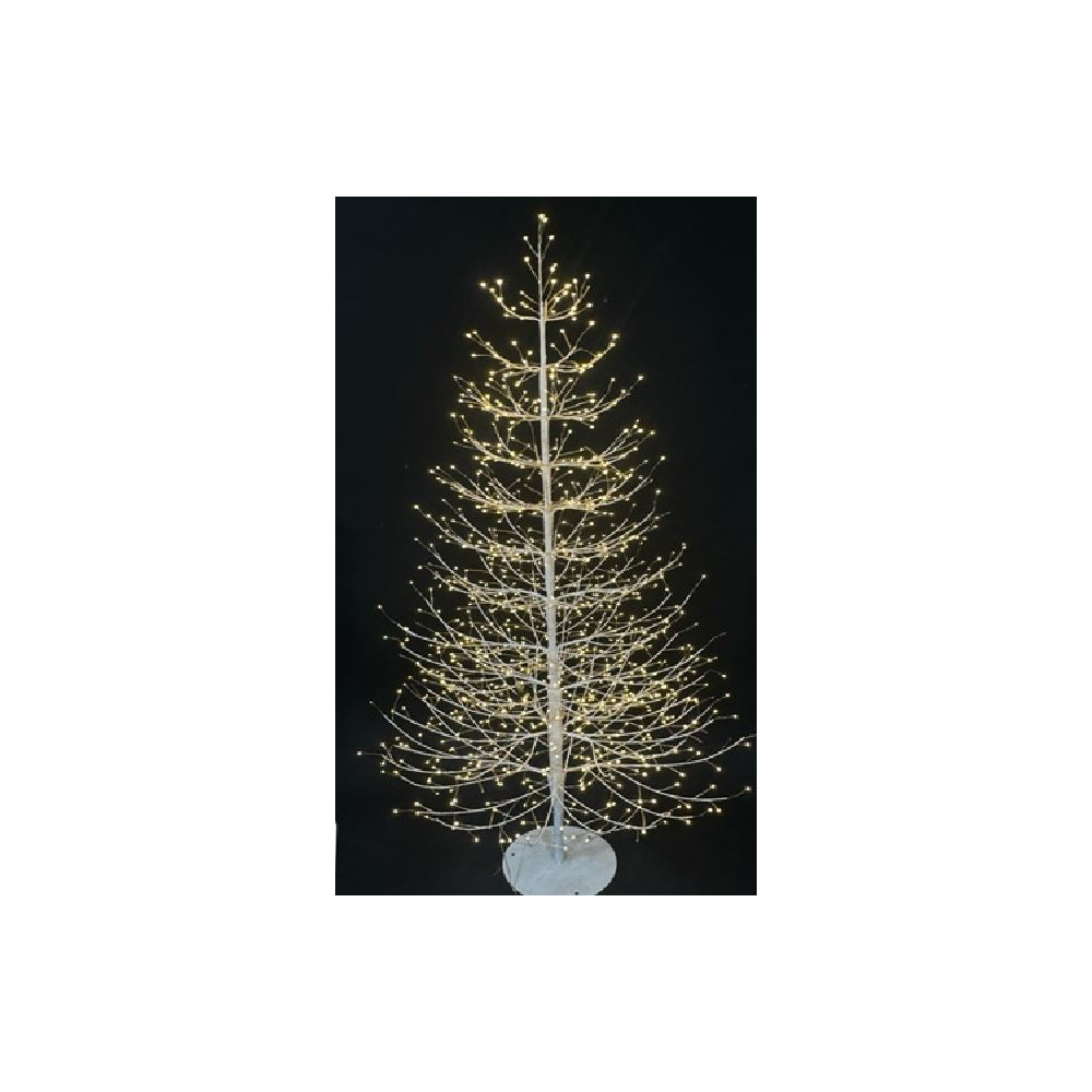 ALBERO BIANCO H120CM 800LED CALDO C/FLAS