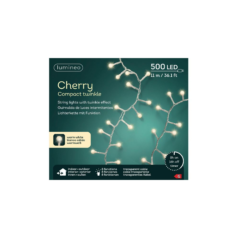 CHERRY LIGHTS MIX 500LED BIANCO CALD 110