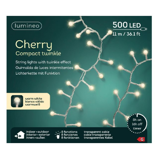 CHERRY LIGHTS MIX 500LED BIANCO CALD 110
