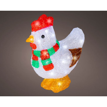 GALLINA NATALE ACRIL 11,5X19XH23CM 30LED