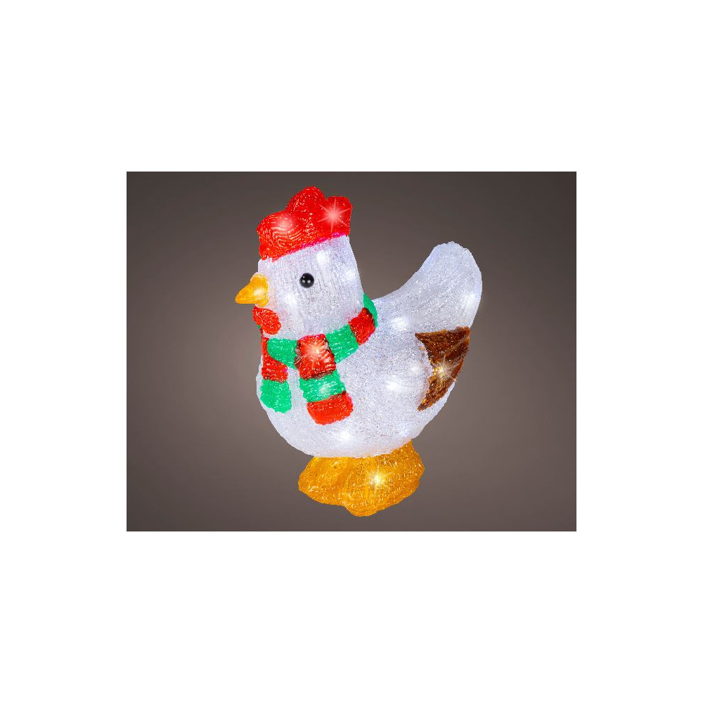 GALLINA NATALE ACRIL 11,5X19XH23CM 30LED