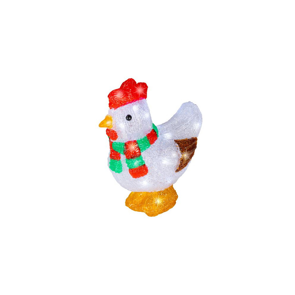GALLINA NATALE ACRIL 11,5X19XH23CM 30LED