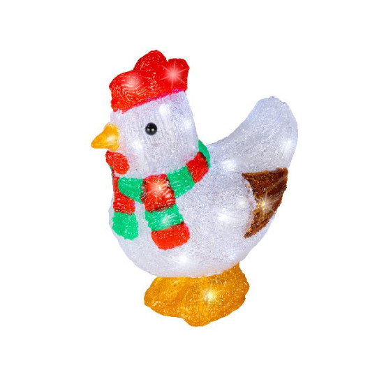 GALLINA NATALE ACRIL 11,5X19XH23CM 30LED