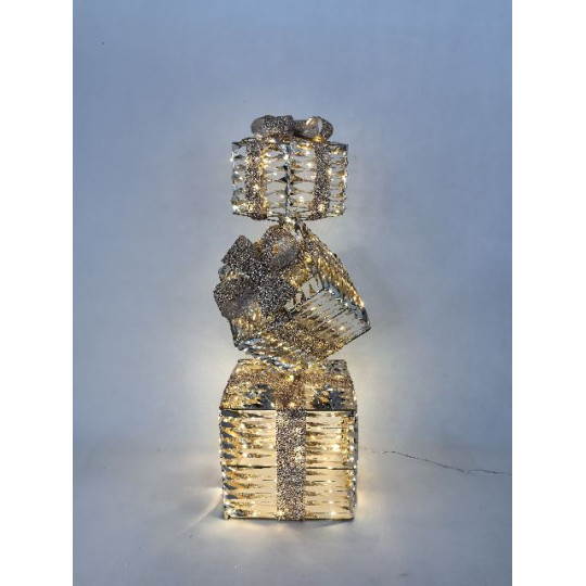 PACCHI REGALO ORO 25X25XH76CM 600LED