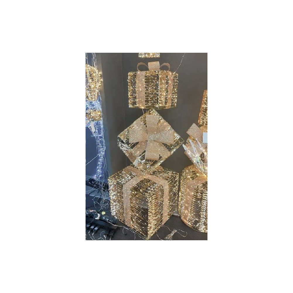 PACCHI REGALO ORO 25X25XH76CM 600LED