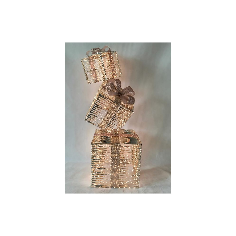 PACCHI REGALO ORO 25X25XH76CM 600LED