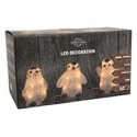 S/3 PINGUINI ACRILICO LED BIAN CALDO