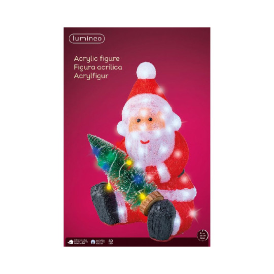 SANTA ACRILICO 31XH49,5CM 80LED OUTDOOR