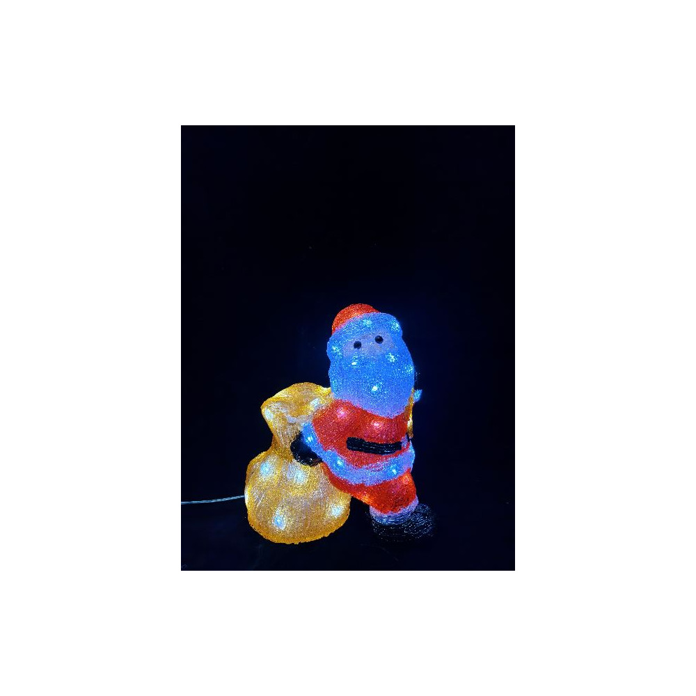 SANTA C/SACCO H26CM ACRIL 30LED FRED OUT