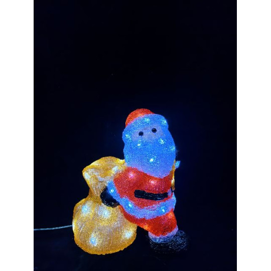 SANTA C/SACCO H26CM ACRIL 30LED FRED OUT