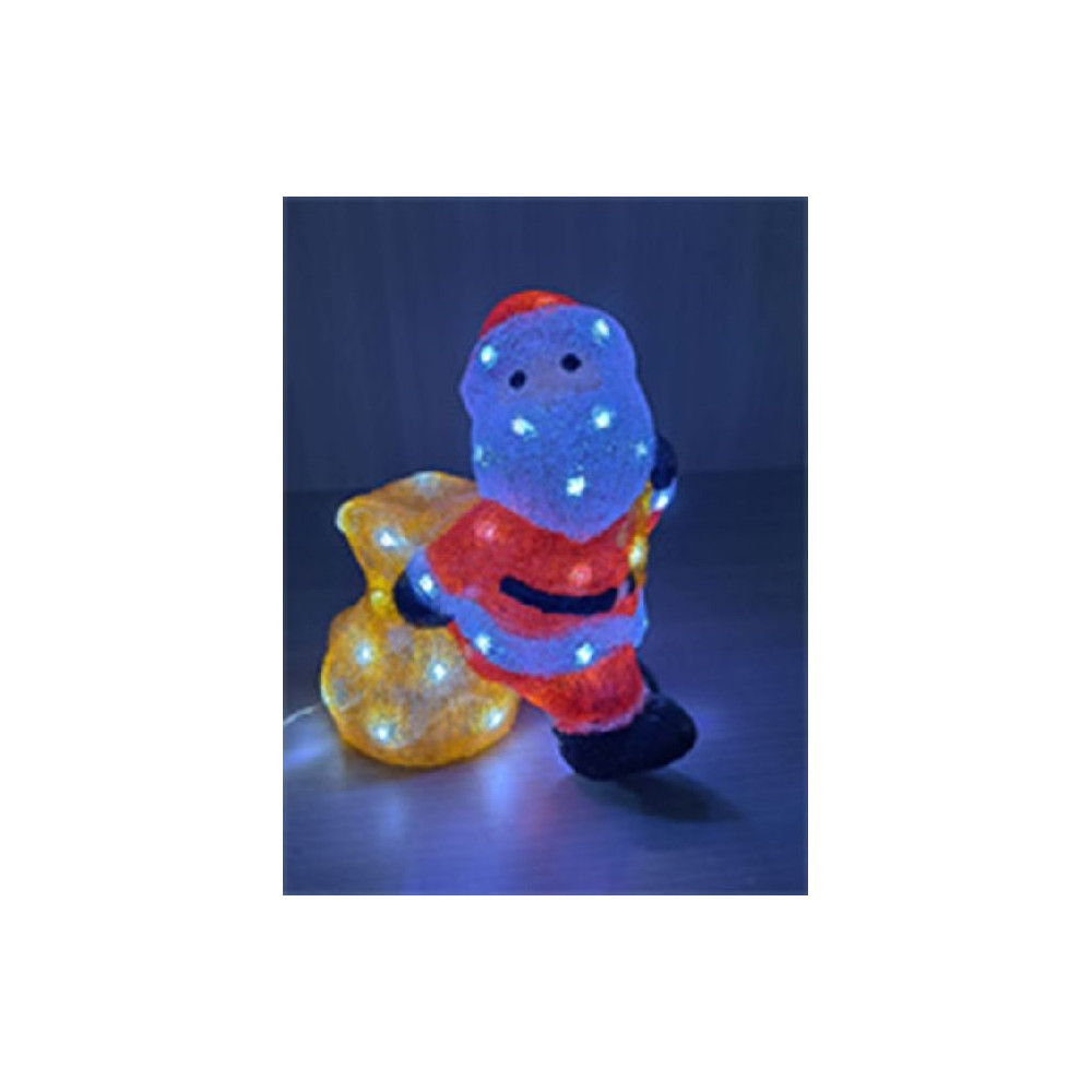 SANTA C/SACCO H26CM ACRIL 30LED FRED OUT
