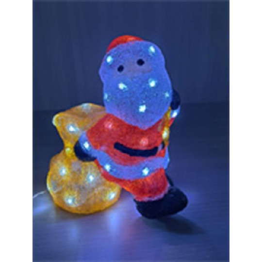 SANTA C/SACCO H26CM ACRIL 30LED FRED OUT