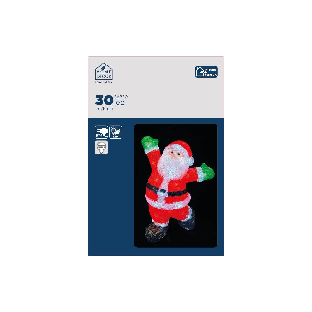 SANTA H34CM ACRIL 30LED FREDDO OUTDOOR
