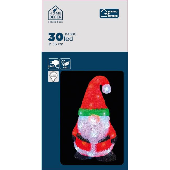 SANTA H35CM ACRIL 30LED FREDDO OUTDOOR