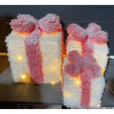 SET 3 PACCHI CON NEVE 60LED BIANCO CALDO 2