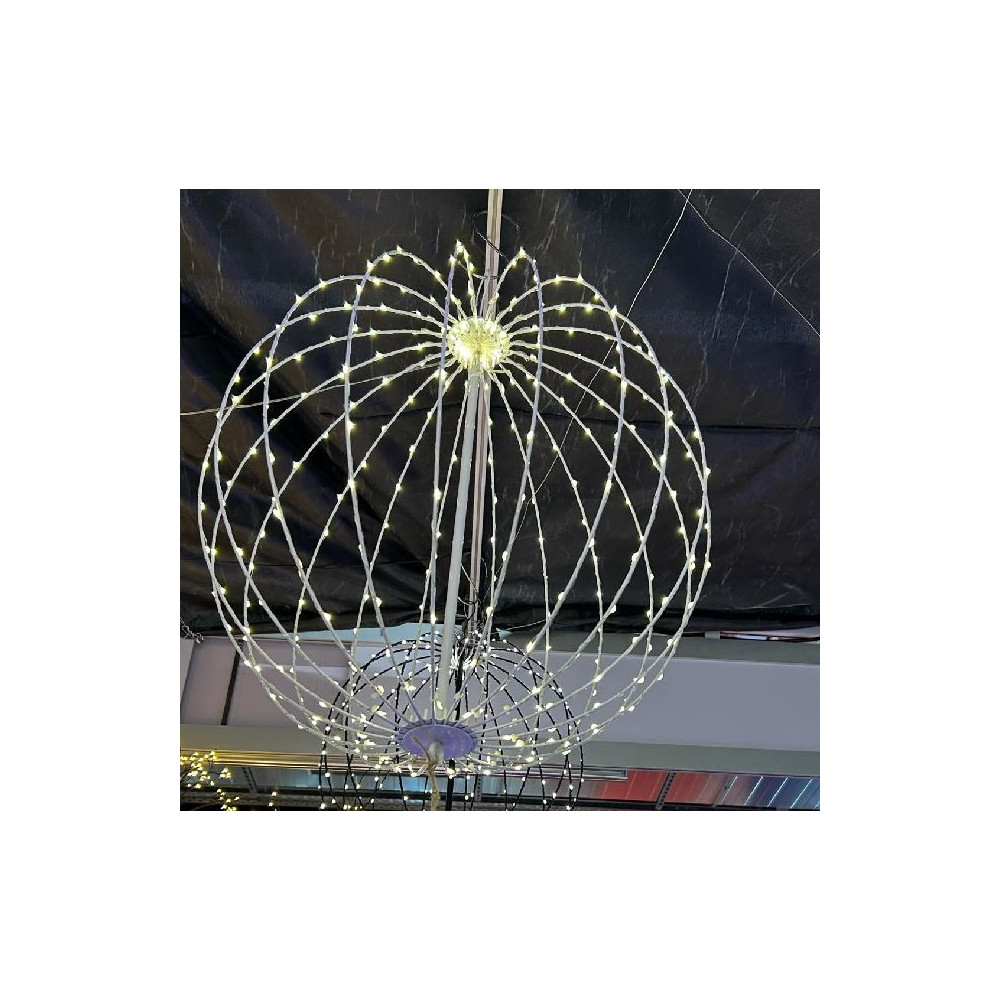 SFERA D40CM 3D METAL CHAMP 256LED C/FLAS