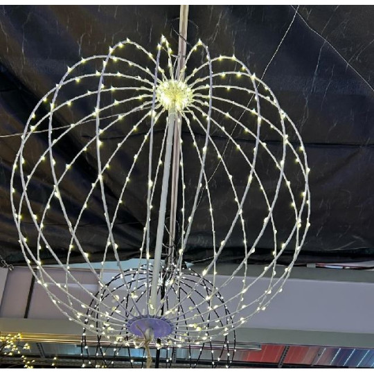 SFERA D40CM 3D METAL CHAMP 256LED C/FLAS