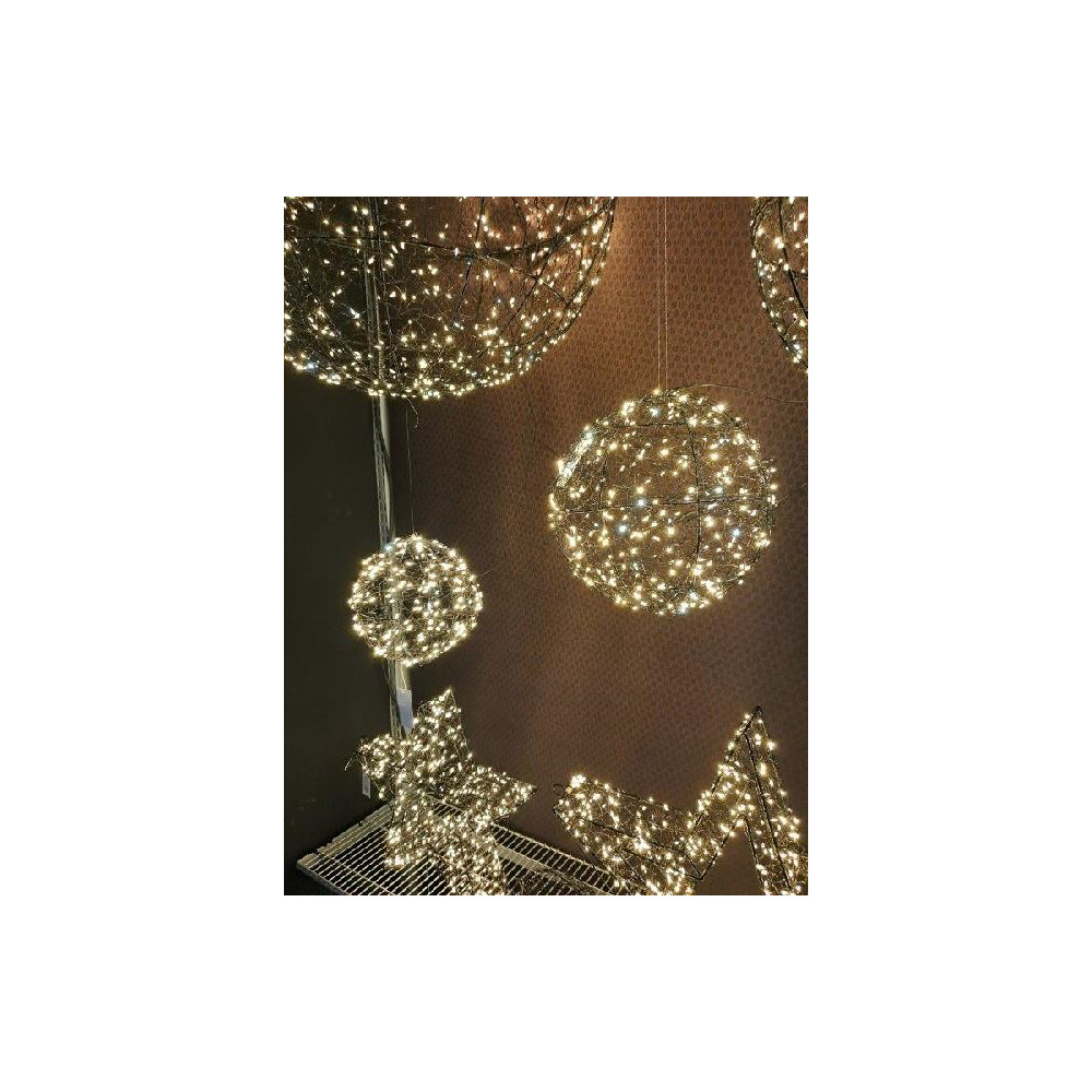 SFERA METAL NERO D18CM LED BIANCO CALDO