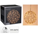 SFERA METAL NERO D25CM LED BIANCO CALDO