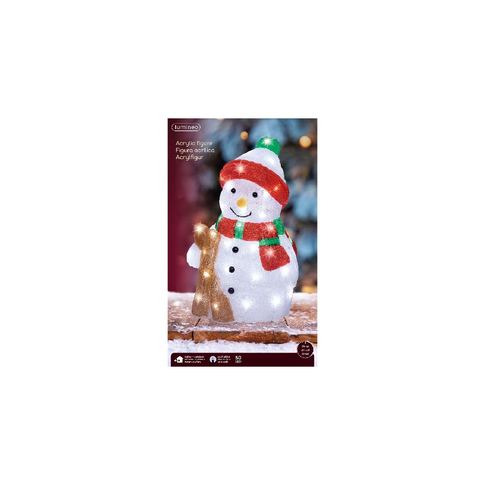 SNOWMAN ACRIL 20X25XH38CM 50LED IP44