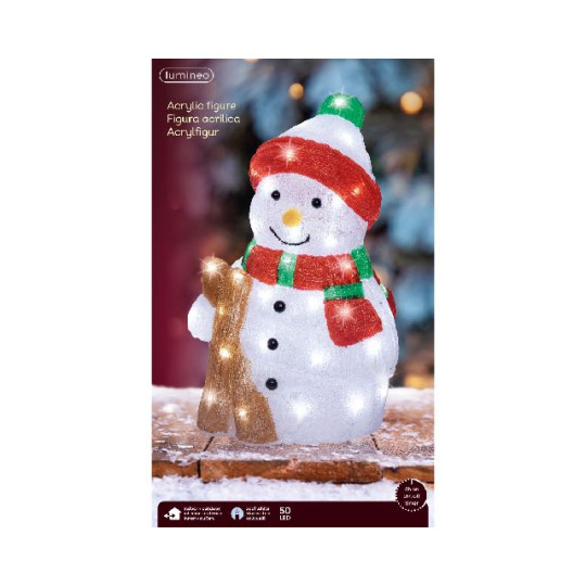 SNOWMAN ACRIL 20X25XH38CM 50LED IP44