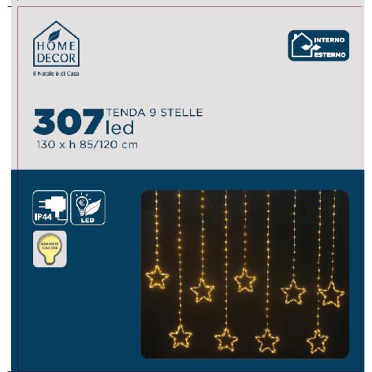 TENDA 120XH195CM 308LED STELLE CALDO