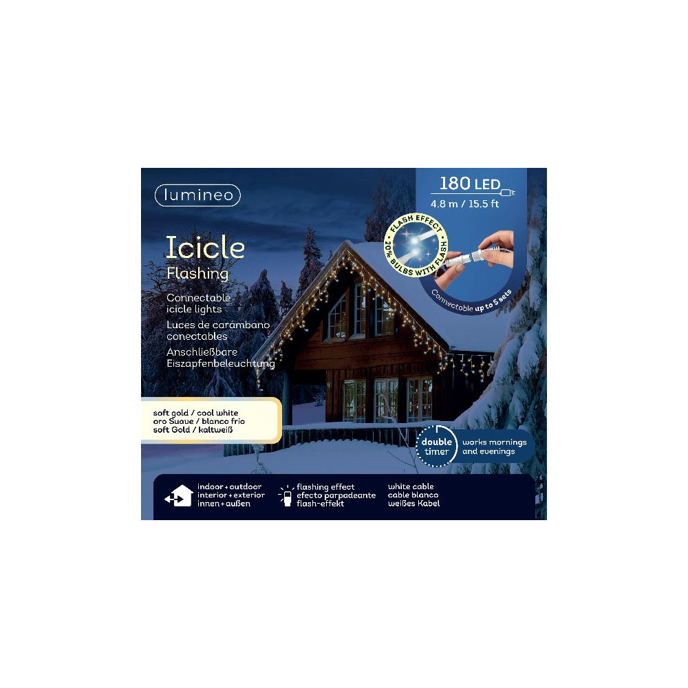 TENDA ICICLE 180LED 480XH52CM BICOLOR PR