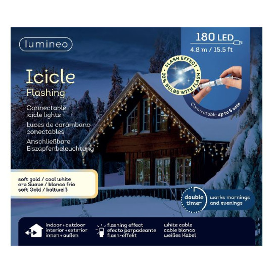 TENDA ICICLE 180LED 480XH52CM BICOLOR PR