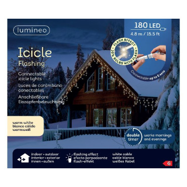 TENDA ICICLE 180LED 480XH52CM WARM WHITE 2